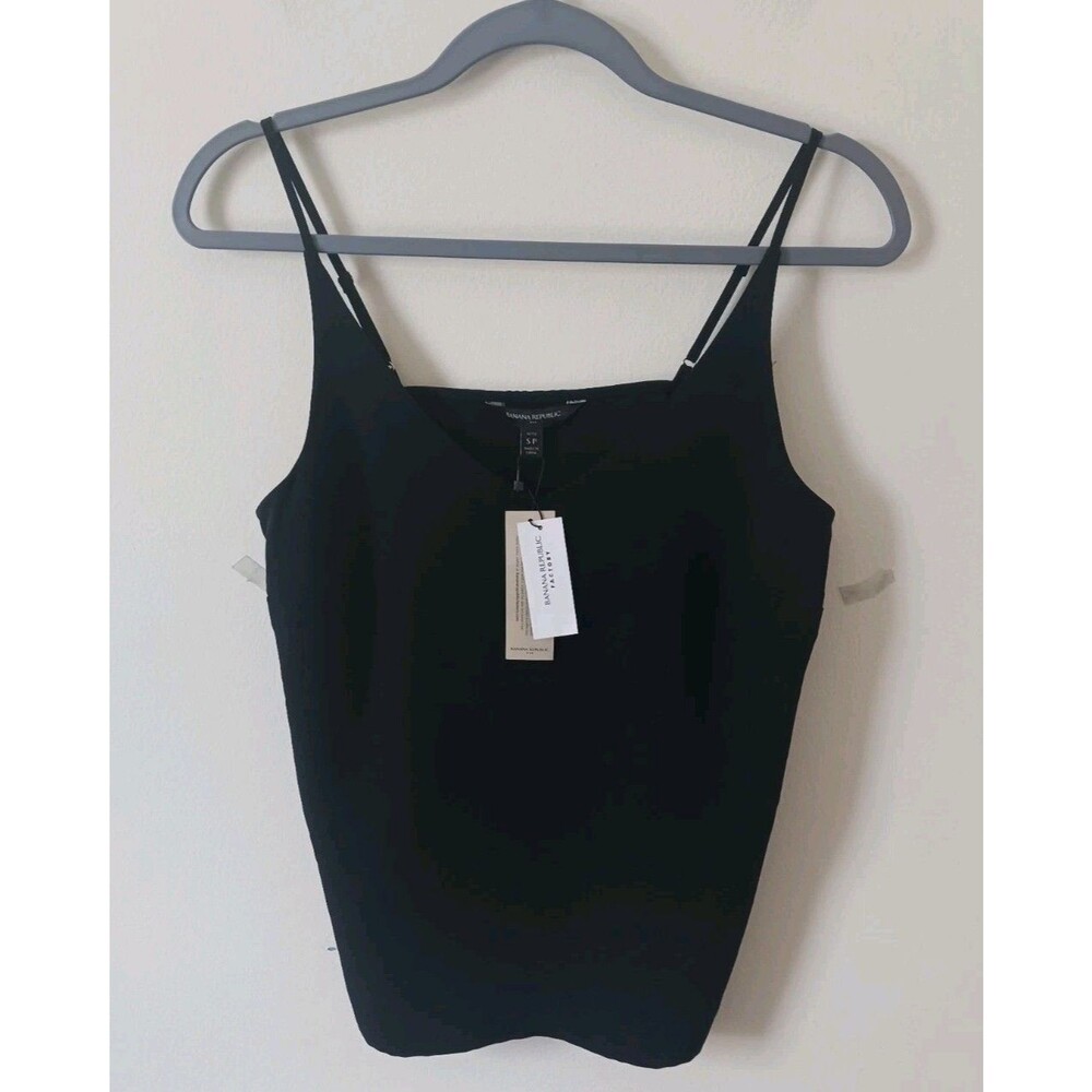 Banana Republic Petite SP Black Spaghetti Strap Tank Top Women NWT